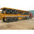 China double 2/three 3 axles container carrier flat bed semi truck trailer for transport container on sale